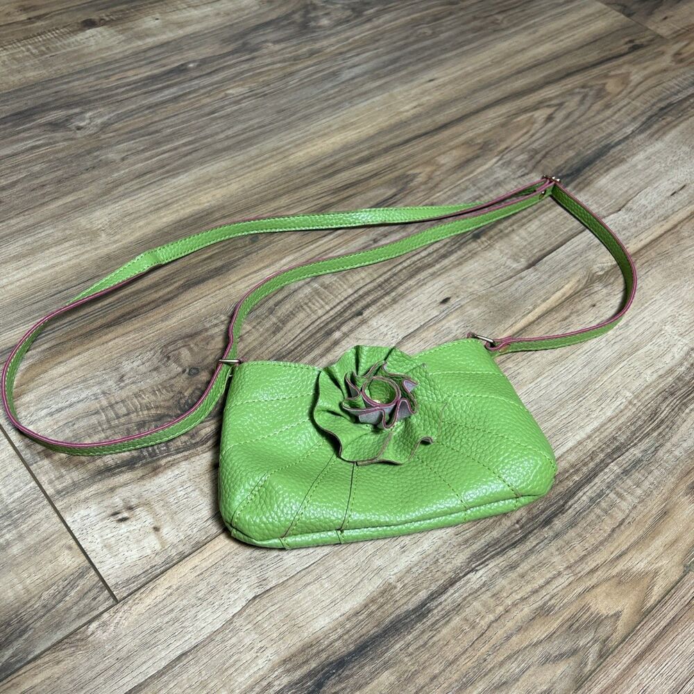 Vintage Designer Leather Jazzd Luxury Handbag Shoulder Crossbody Purse Green 8x5